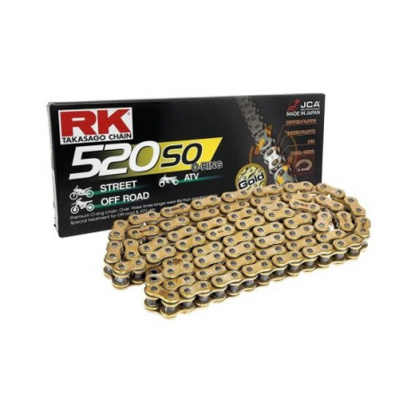 RK ŁAŃCUCH NAPĘDOWY 520SO-110 (O-RING) ZAKUWKA (CLF) W ZESTAWIE KOLOR ZŁOTY (POJEMNOŚĆ: DO 400 CCM) (30,5 KN)