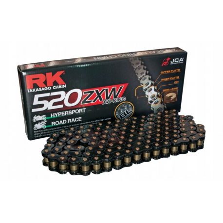 RK ŁAŃCUCH NAPĘDOWY BL520ZXW-120 (XW-RING) ZAKUWKA (CLF) W ZESTAWIE KOLOR CZARNY (POJEMNOŚĆ: DO 1200 CCM) (42 KN)