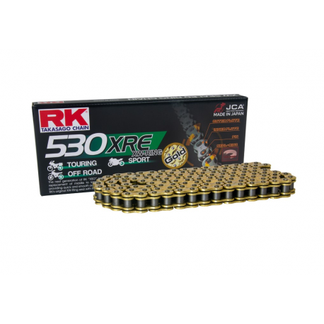 RK ŁAŃCUCH NAPĘDOWY GB530XRE-120 (XW-RING) ZAKUWKA (CLF) W ZESTAWIE KOLOR ZŁOTY (POJEMNOŚĆ: DO 1400 CCM) (44 KN)