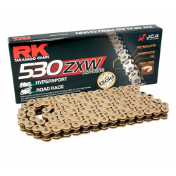 RK ŁAŃCUCH NAPĘDOWY 530ZXW-110 (XW-RING) ZAKUWKA (CLF) W ZESTAWIE KOLOR ZŁOTY (POJEMNOŚĆ: DO 1400 CCM) (44 KN)