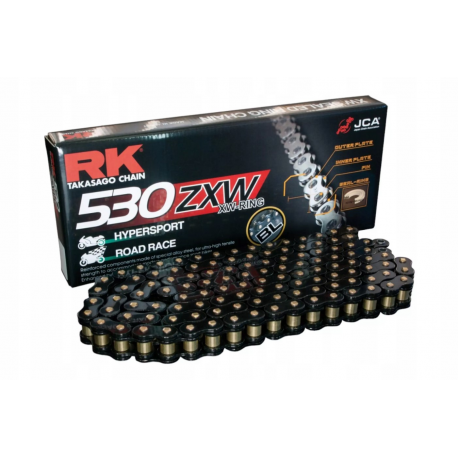 RK ŁAŃCUCH NAPĘDOWY BL530ZXW-118 (XW-RING) ZAKUWKA (CLF) W ZESTAWIE KOLOR CZARNY (POJEMNOŚĆ: DO 1400 CCM) (44 KN)