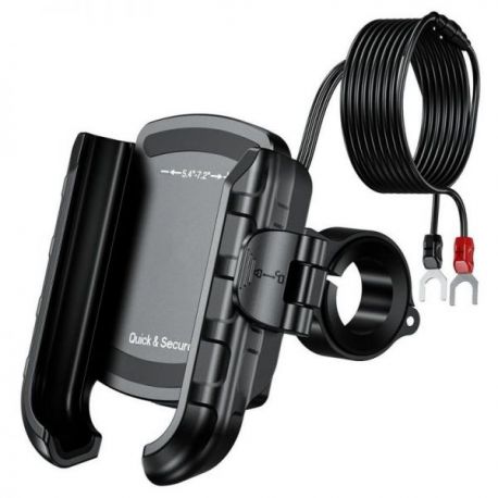 Biketec, držák na telefon Quick Lock, s nabíječkou USB 3.0 POWER DELIVERY, montáž na řídítka, TYP: R9