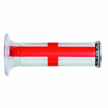 Harri's, gripy 01684-SG (120 mm/22 mm) bez otvoru, barva bílá/červená