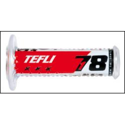 Harri's, gripy 01689-RDE8 TEFLI 78 (115 mm/22 mm) bez otvoru, barva červená/bílá/černá