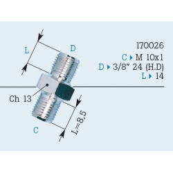 Fren Tubo, spojka / koncovka brzdové hadice, HARLEY (B17026)