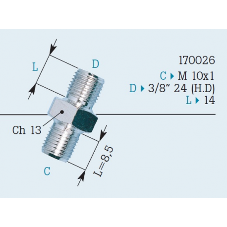 Fren Tubo, spojka / koncovka brzdové hadice, HARLEY (B17026)