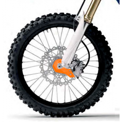 Polisport, kryt spodní části přední vidlice (s montážní sadou), KTM SX/SX-F/XS/XC-F/EXC/EXC-F 15-19, oranžová barva