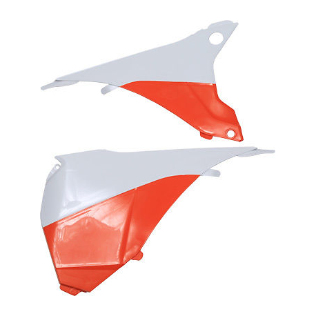 Polisport, víko vzduchového filtru, KTM 125/500 EXC/EXCF 14-16, BÍLÁ/ORANŽOVÁ