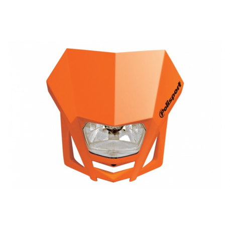 Polisport, přední maska se světlem, model LMX (halogenová žárovka) oranžová barva