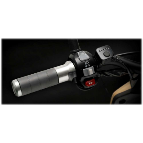 Koso, vyhřívané gripy, s ovladačem (22mm/25mm 7/8-1`) délka – 120mm, ovladač LCD