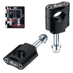 Accel, zvyšovací držáky řidítek (28,6mm) výška 45mm, se šroubem M12, stříbrná barva