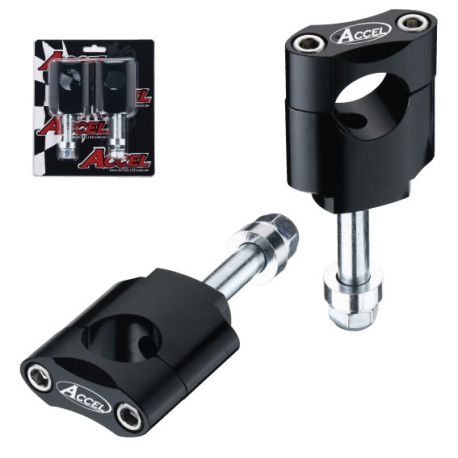 Accel, zvyšovací držáky řidítek (28,6mm) výška 45mm, se šroubem M12, stříbrná barva