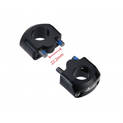 Accel, zvyšovací držáky řidítek (dole-22,2/nahoře-22,2mm) výška 20mm, černá barva (BM-34BK22/22)