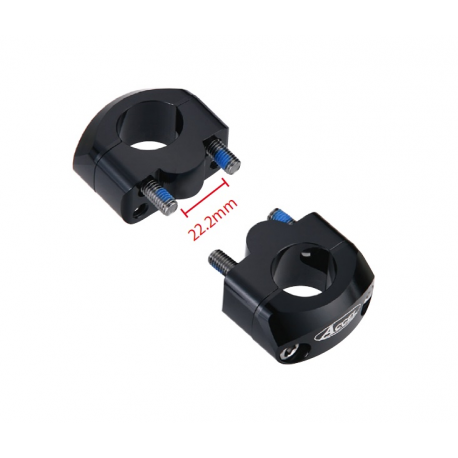 Accel, zvyšovací držáky řidítek (dole-22,2/nahoře-22,2mm) výška 20mm, černá barva (BM-34BK22/22)