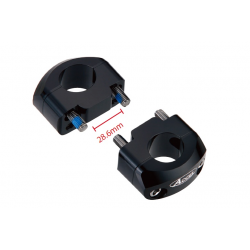 Accel, zvyšovací držáky řidítek (dole-28,6/nahoře-28,6mm), černá barva