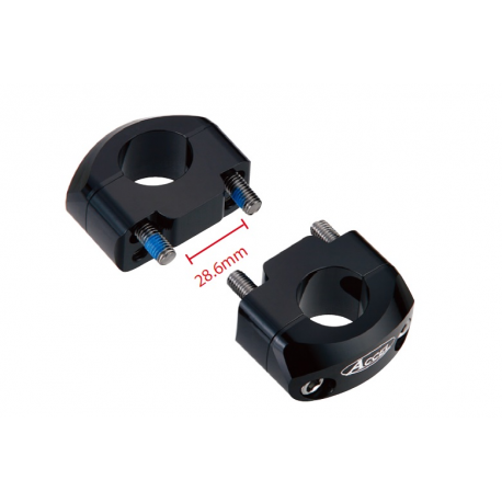 Accel, zvyšovací držáky řidítek (dole-28,6/nahoře-28,6mm), černá barva