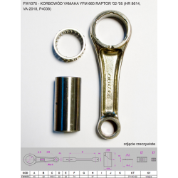 Flyway, ojniční sada, Yamaha YFM 660 (YFM660) RAPTOR '02-'05 (HR 8614, VA-2018, P4038)