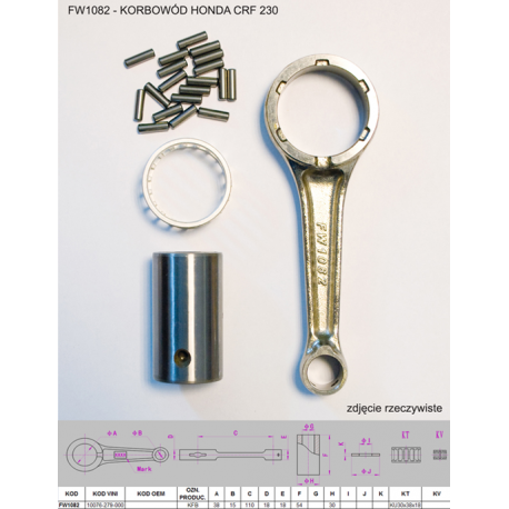 Flyway, ojniční sada, Honda CRF 230