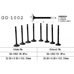 Vesrah, výfukový ventil, Honda CB 750 FOUR '69-'78 (OHC) (OEM: 14721-300-005) (1ks.)