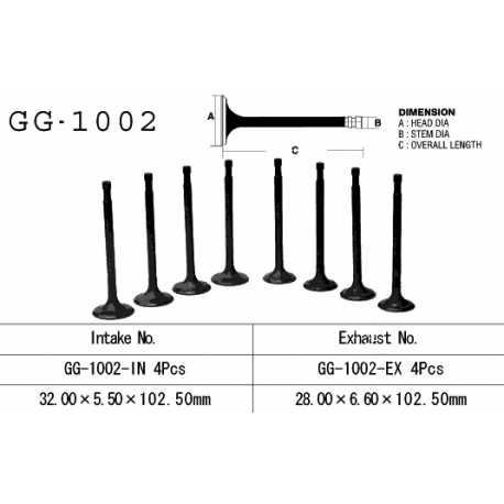 Vesrah, sací ventil, Honda CB 750 FOUR '69-'78 (OHC) (OEM: 14711-300-005) (1ks.)
