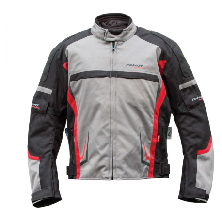 Roleff, textilní bunda GS1824, s membránou Wind-Tex, s odepinatelnou termo vložkou, barva černá/šedá/červená